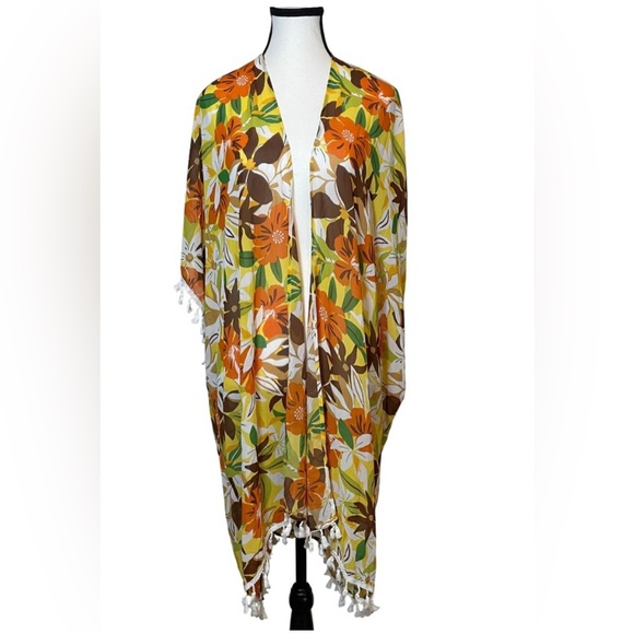 NWT Floral Kimono Cover-Up Size Small - Picture 2 of 11